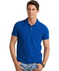 ao co tru nam xanh bich