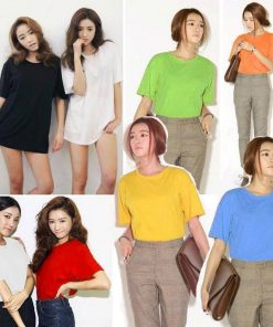 Mẫu áo thun trơn cổ tròn